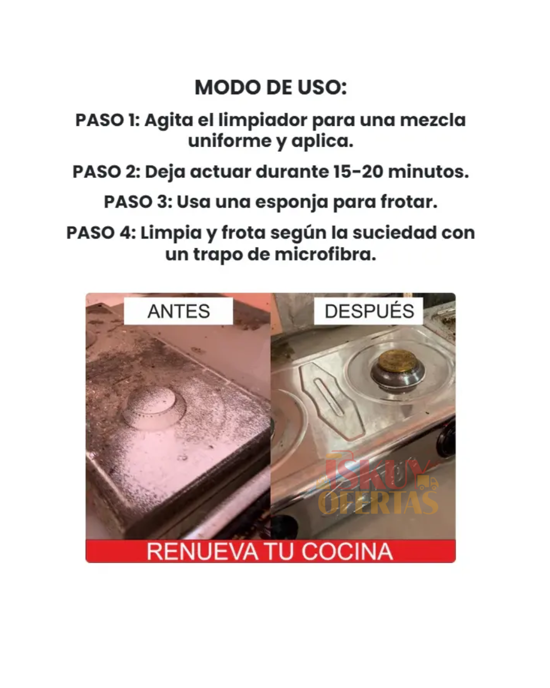 Quita grasa espuma oven